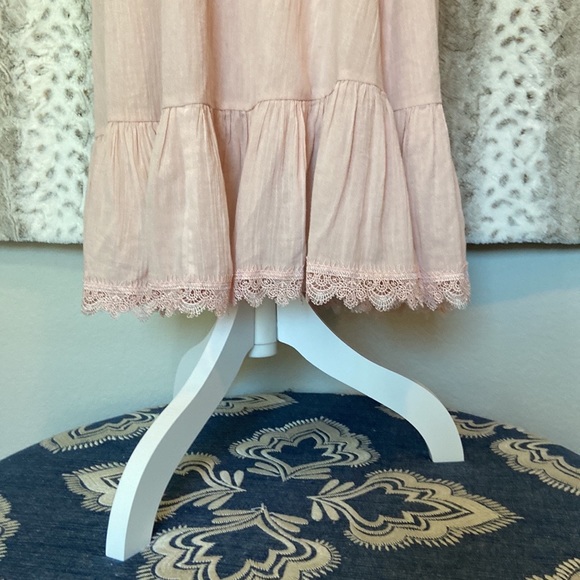 NWT! Express strapless off the shoulder dress ruffle with delicate lace boho - Picture 6 of 13